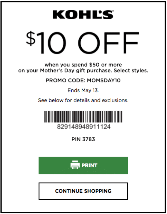 kohls nike promo code