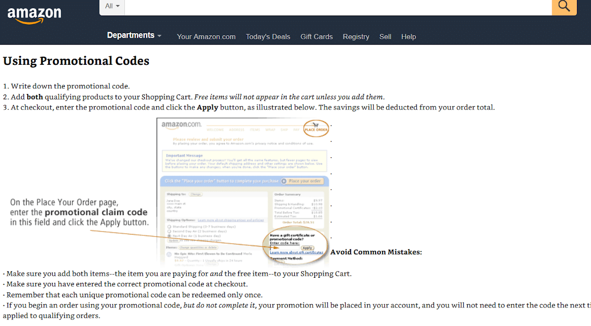 promo codes for amazon checkout