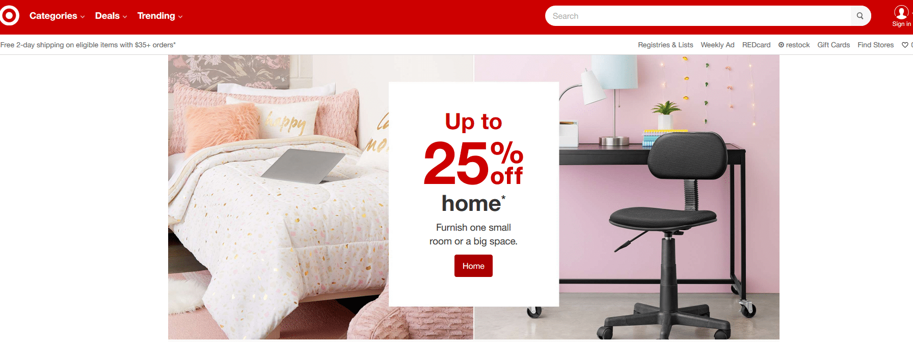 target 25 off furniture code