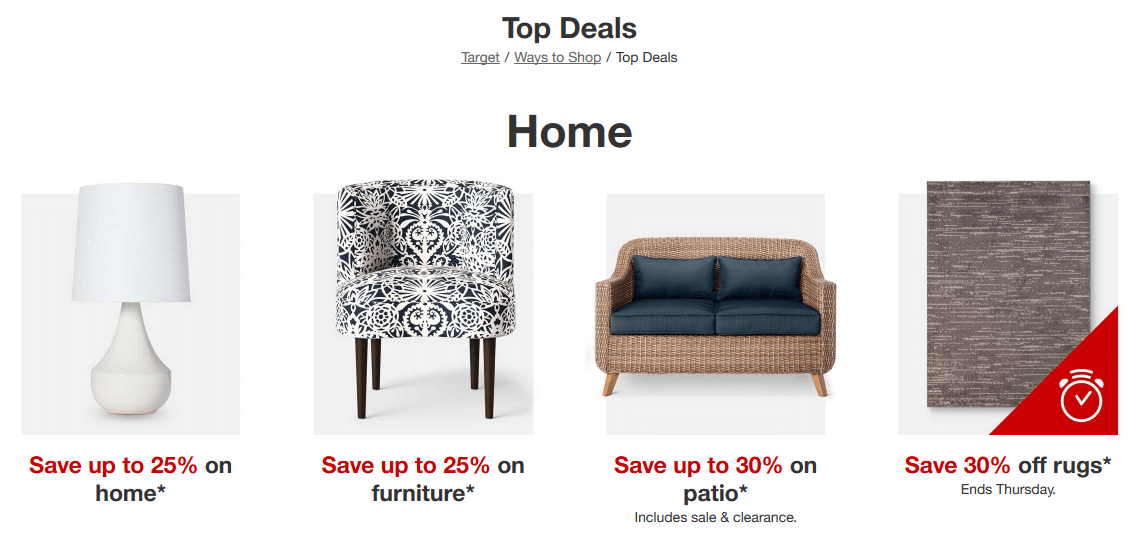 target 25 off furniture code