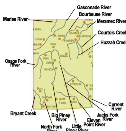 Missouri Float Trips by Area