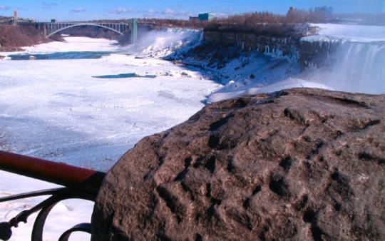 Rainbow Bridge, with the American Niagara Falls in the Distance