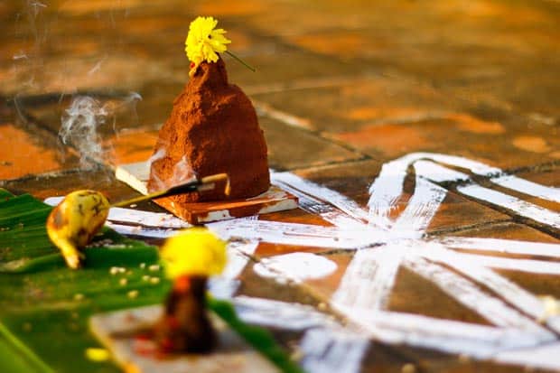 A "Mud God" offering at Pongal