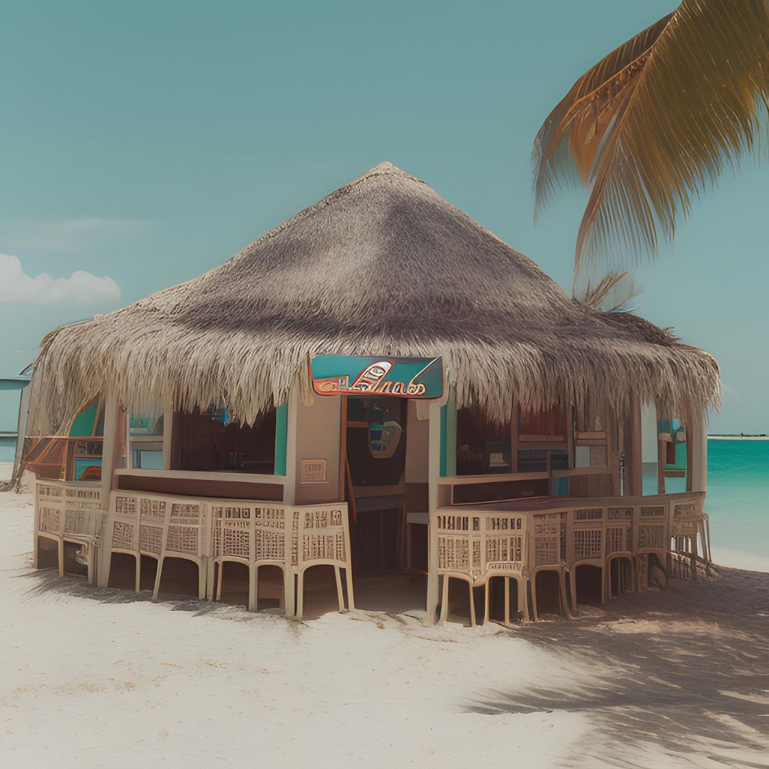 The Lazy Lizard is a beach bar and grill at the split on Caye Caulker